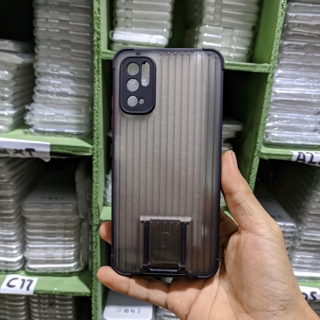 case koper 2 in 1 dudukan braket for Xiaomi Poco M3 Pro Dengan Pelindung kamera