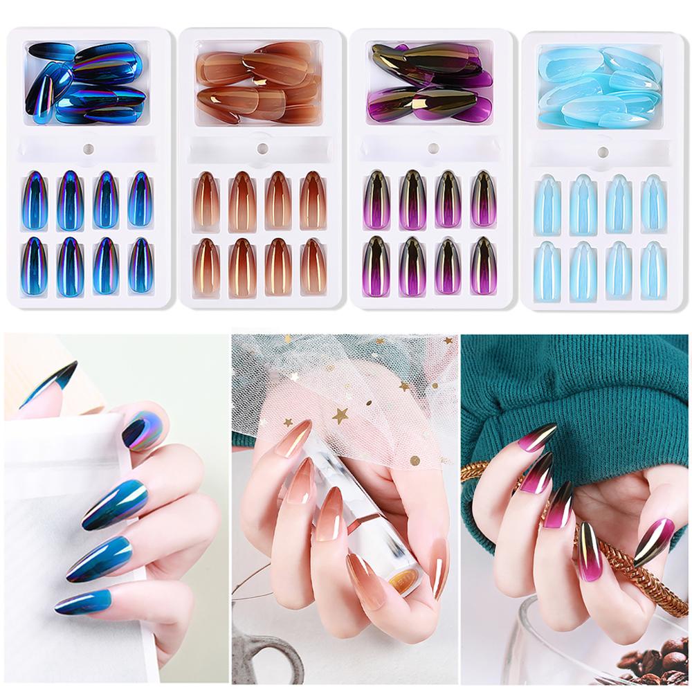 AUGUSTINA Tips Kuku Palsu Agustinina Reusable DIY Press on Nails Detachable Mixed Size Manicure