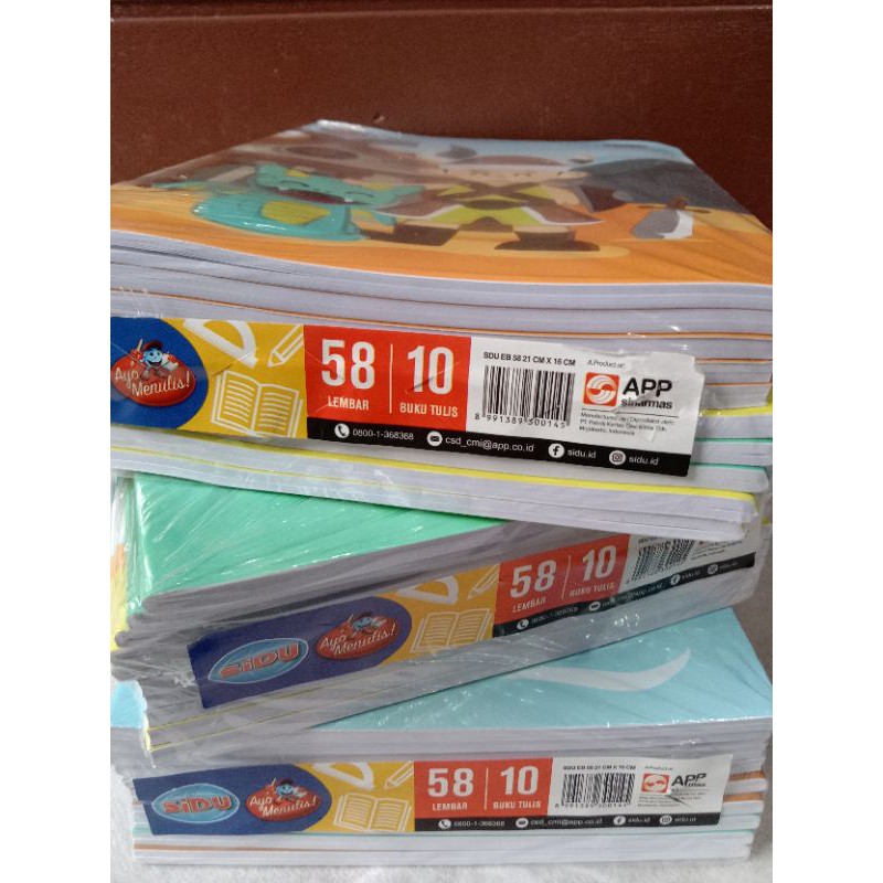 

Buku Tulis SIDU / Sinar Dunia isi 58 lembar per pak/10 pcs