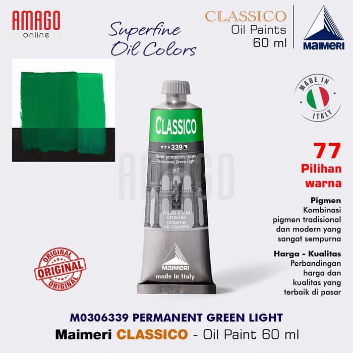 MAIMERI CLASSICO - OIL PAINT - PERMANENT GREEN LIGHT - 60ML - M0306339