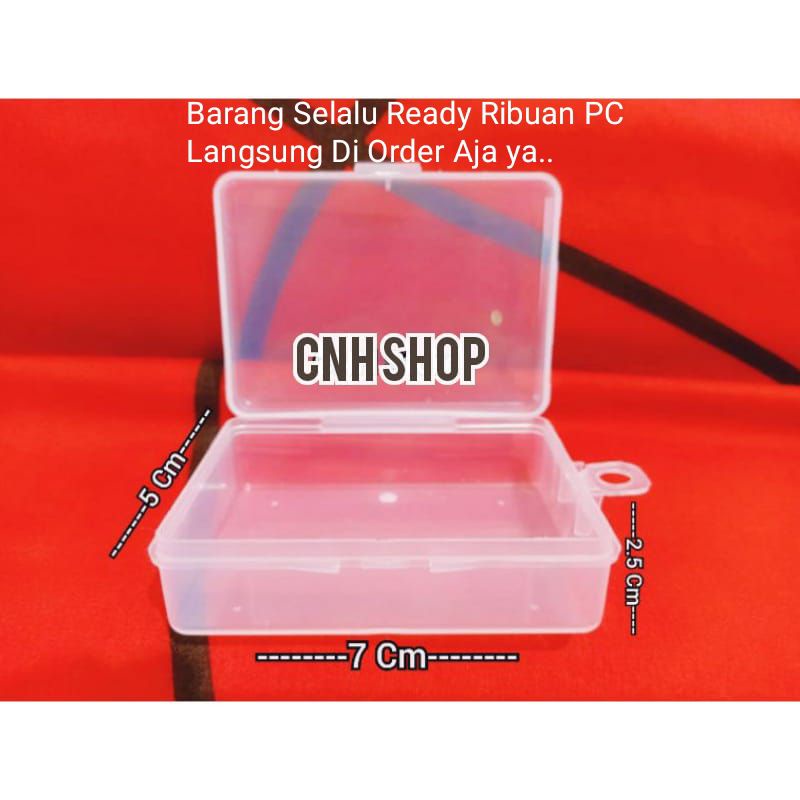 1 Lusin Kotak Plastik 7X5X2,5 Cm / Box Plastik / Kotak Souvenir / Tempat Aksesoris /Box Jarum Pentul