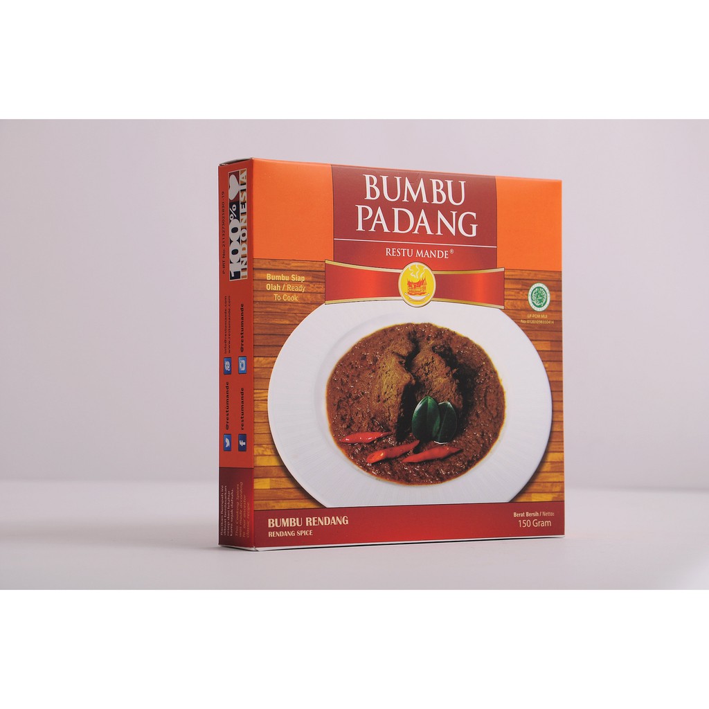 BUMBU RENDANG / GULAI AYAM/ IKAN/ CINCANG/ KIKIL/ BAKAR- Bumbu PADANG Bahan Alami - Restumande - Tokomart Shop