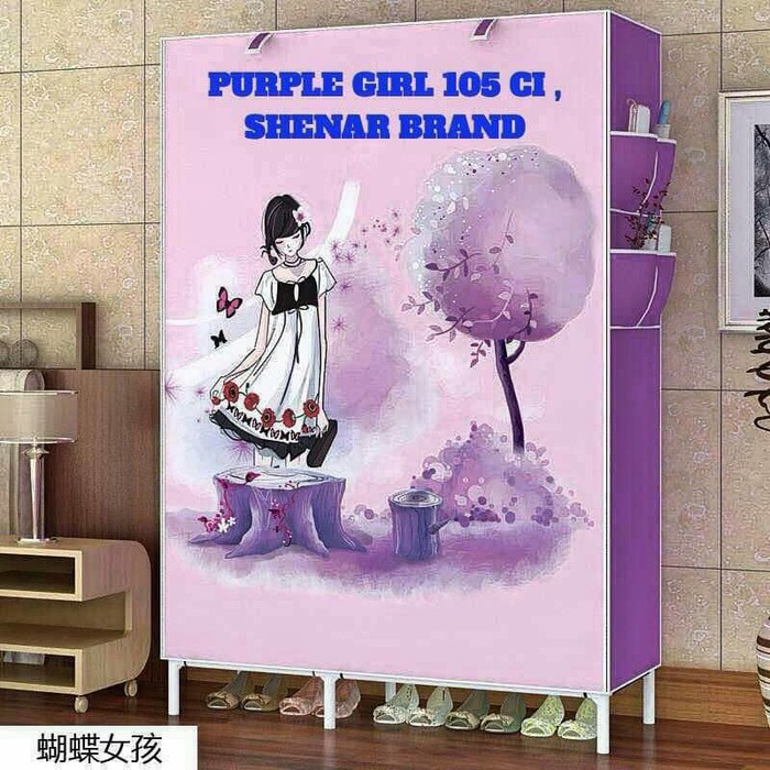 Lemari Pakaian Portable Warna Ungu
