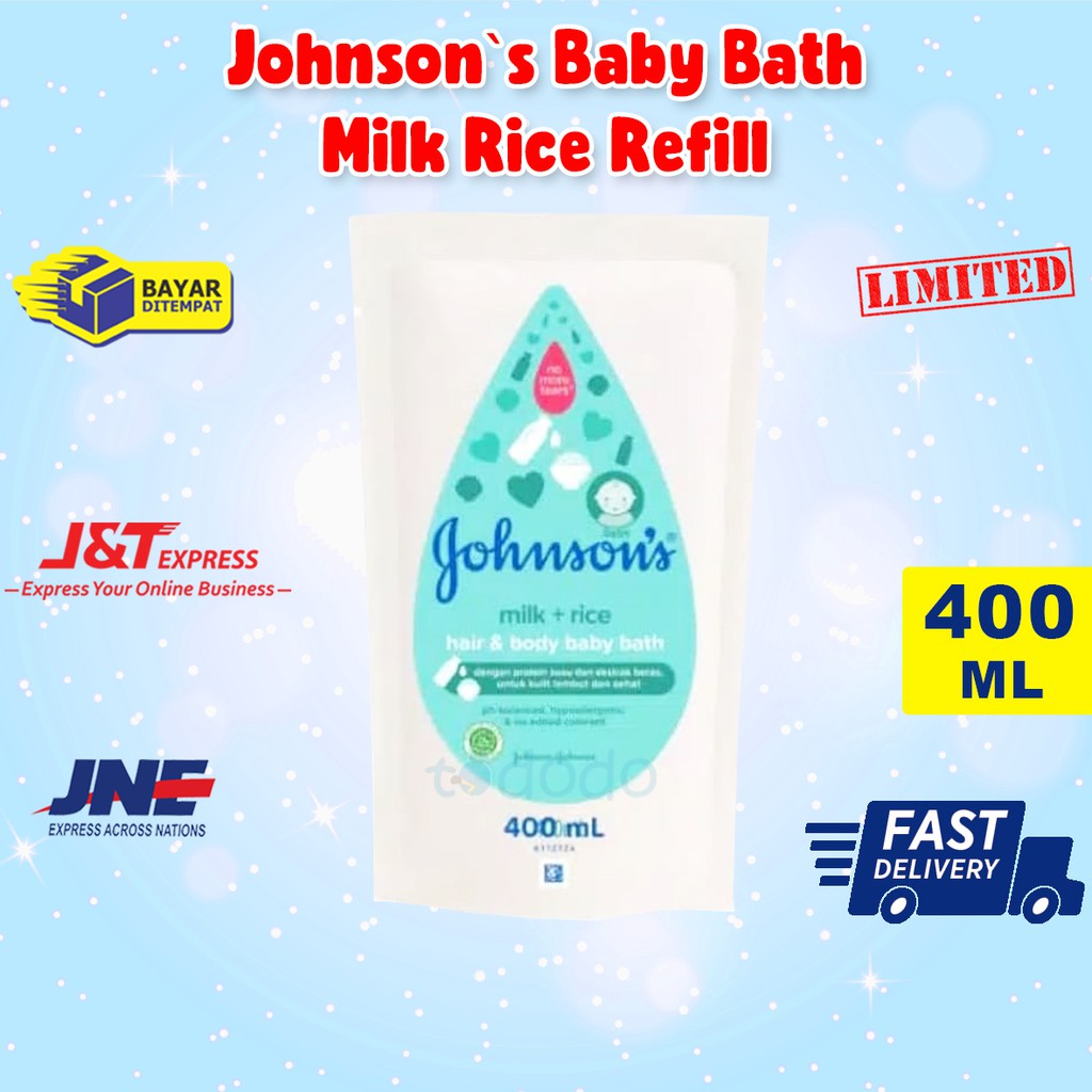 Johnson`s Baby Bath Milk Rice 400ml Refill - Sabun Bayi