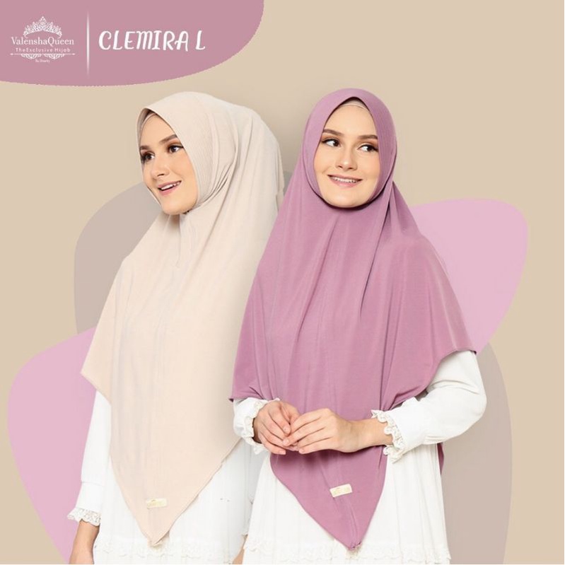 KHIMAR CLEMIRA SIZE L ORI VALENSHAQUEEN HIJAB SYARI BAHAN JERSEY PREMIUM BY.IKKA MEMEI