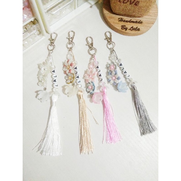 Ganci custom nama / gantungan tas / gantungan kunci tassel /keychain