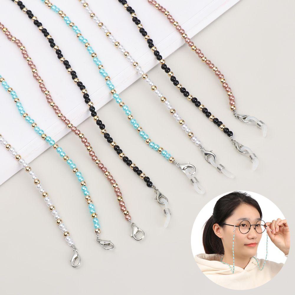 Lily Acrylic Beaded Chain Light Pemegang Kacamata Extender Anti Hilang