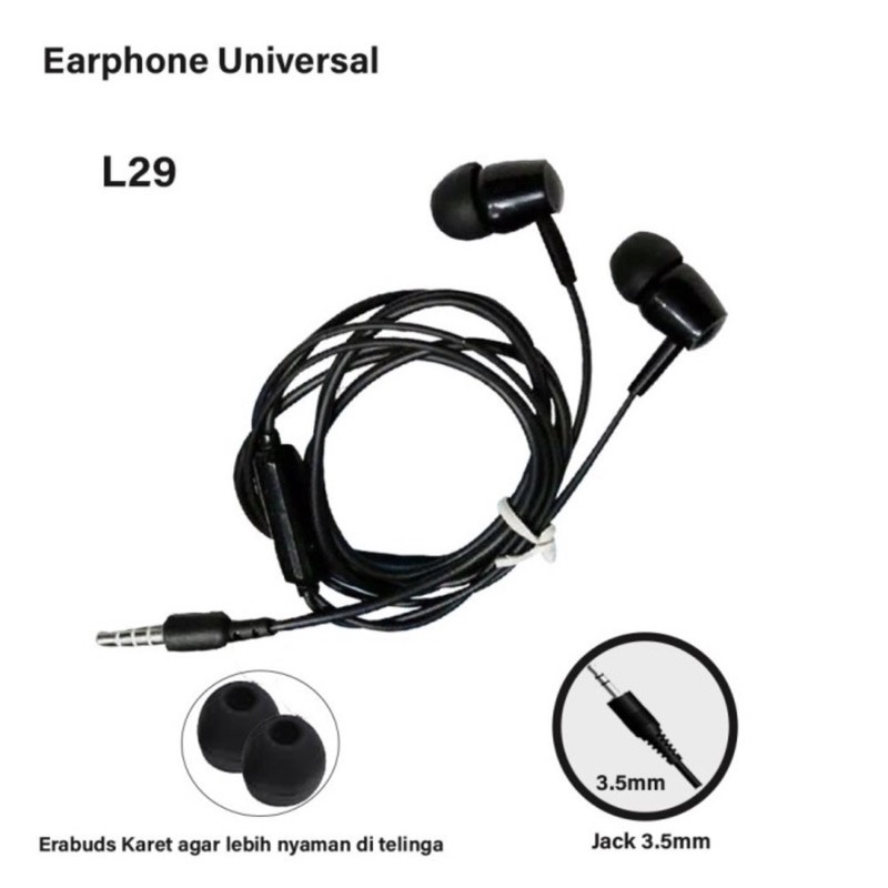 Headset - Earphone - Handsfree Universal L29 Stereo - Headset L29 -