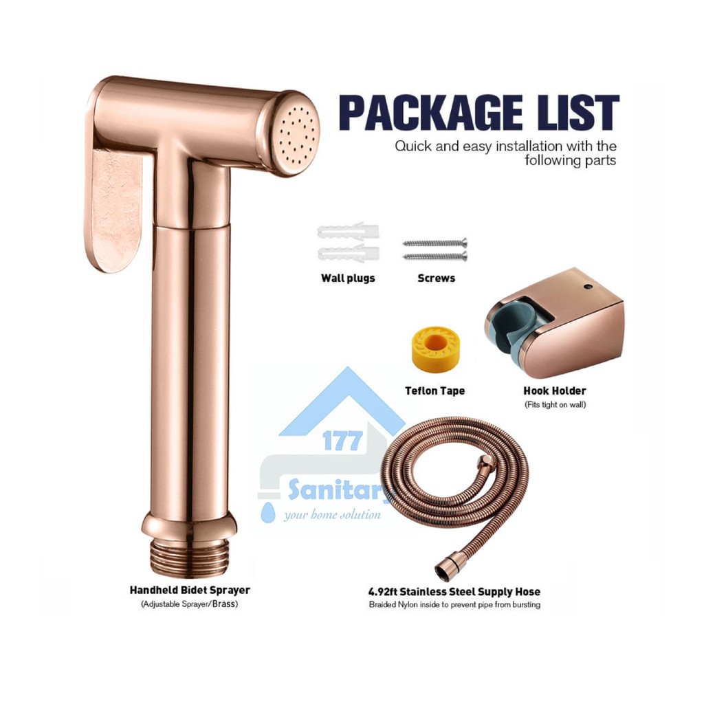 Jet shower ROSE GOLD Bidet KUNINGAN -Shower cebok bidet washer kloset brass unik uniq antik tebal  rosegold /B19a