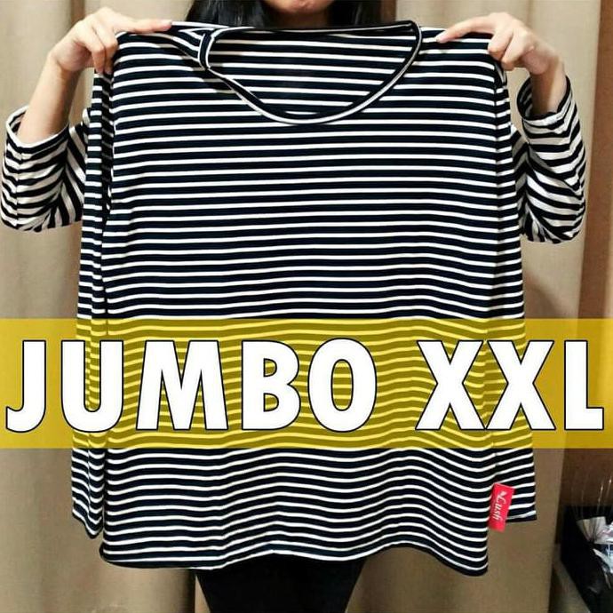 YUK BELI ATASAN WANITA JUMBO STEVY TOP / STEVY KAOS BELANG JUMBO XXL LD 120CM