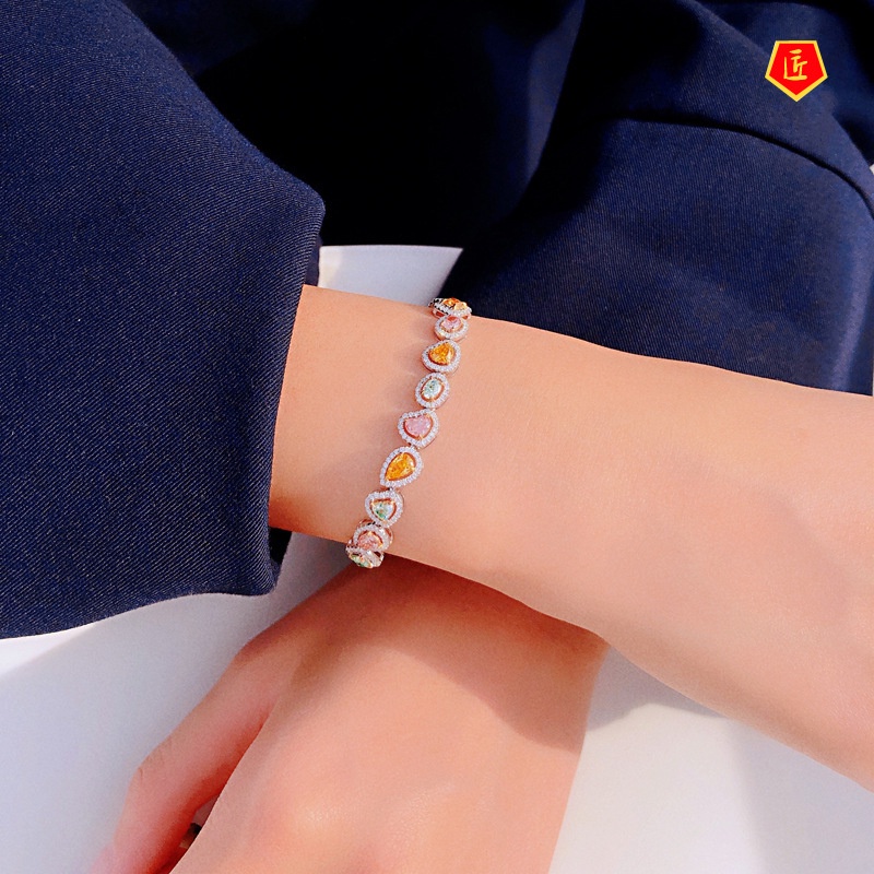 [Ready Stock]Candy Color Irregular Colored Gems Bracelet Luxury