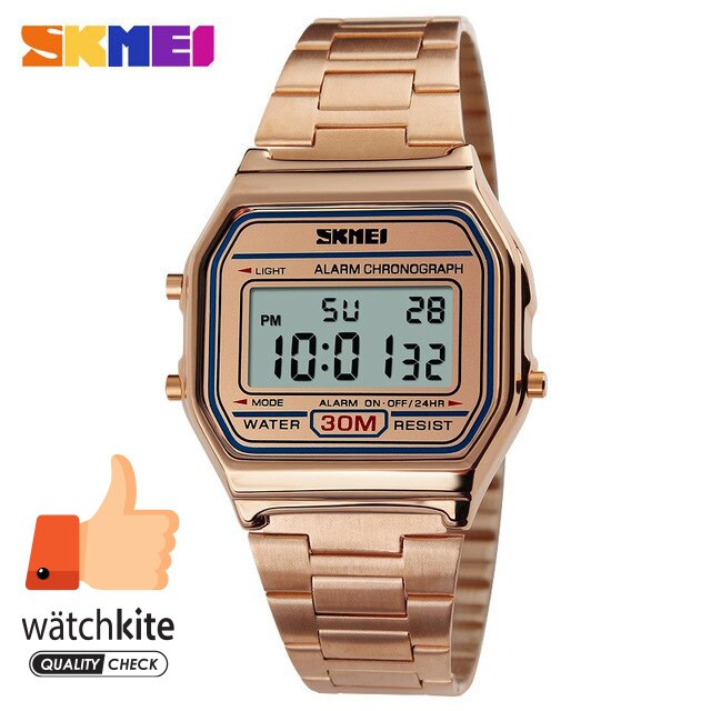 SKMEI 1123 Jam Tangan Wanita Digital Tali Stainless WATCHKITE WKOS