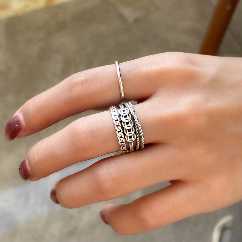 Cincin Lebar Bahan Tembaga Gaya Etnik retro Untuk Wanita