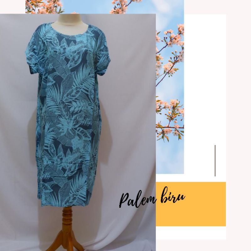 Daster Payung Palem Biru / Daster Bali / Daster Kekinian