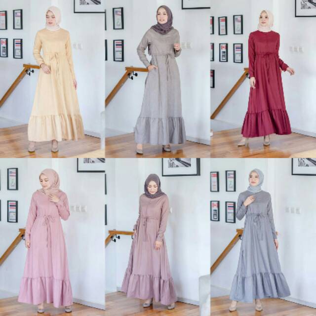 Medina Dress by Comfortable Hijab Maxi Dress Long Dress Gamis Lengan Panjang