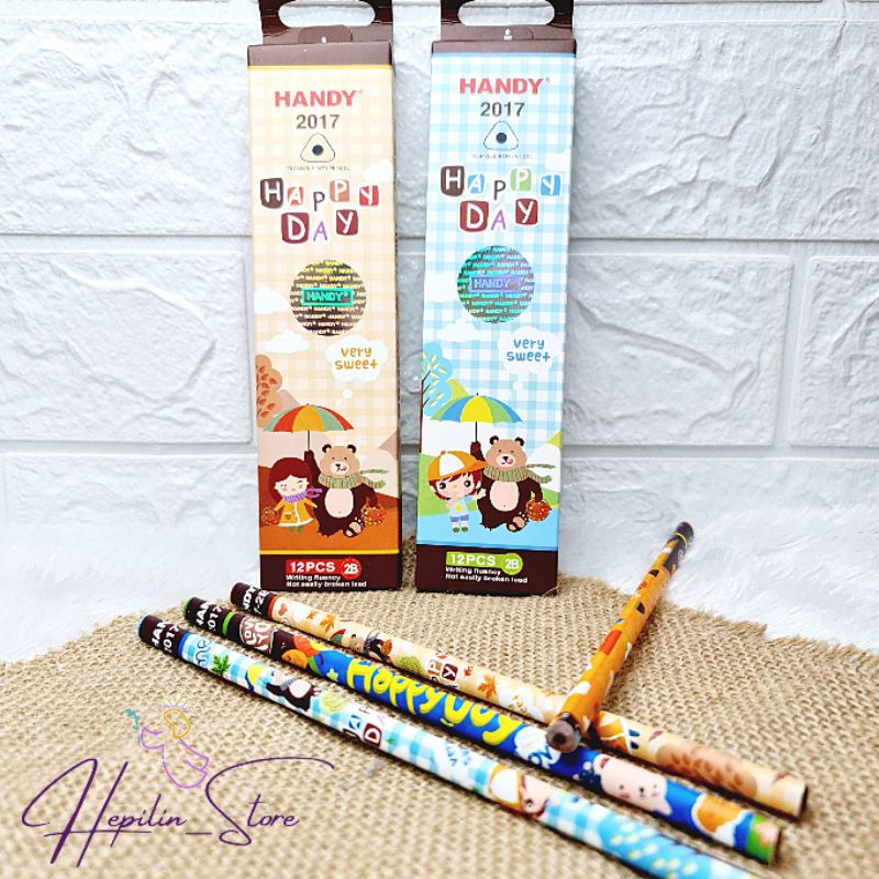 

Pensil 2B HANDY 1 Pack ( 12 Pcs ) / Pensil 2B Gambar Lucu Warna Doff Mewah / Pencil Cute