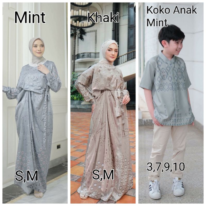 SEMESTA DRESS - KHAKI DAN SAGEMINT  | KOKO ANAK SEMESTA SAGE MINT by VANILLAHIJAB