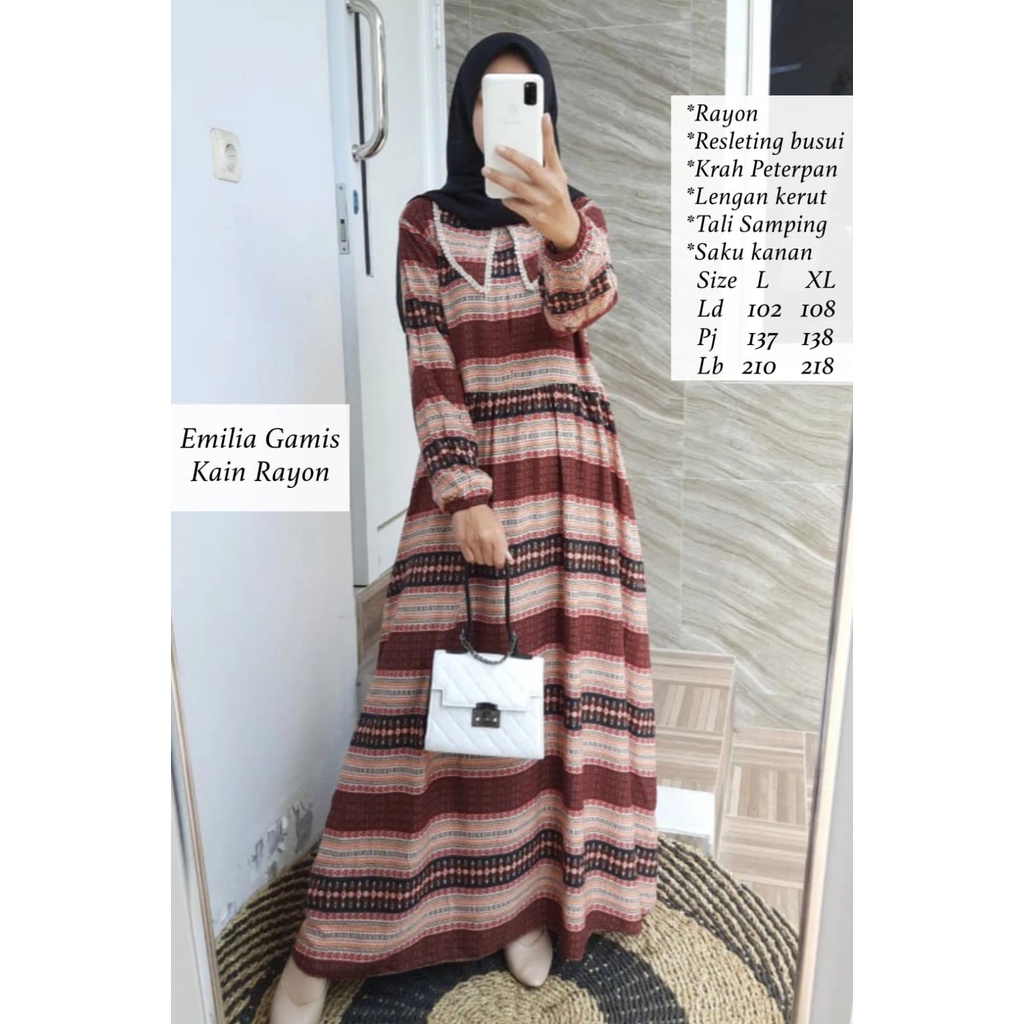 Homey Dress Rayon Motif/ Gamis Rayon Exclusive