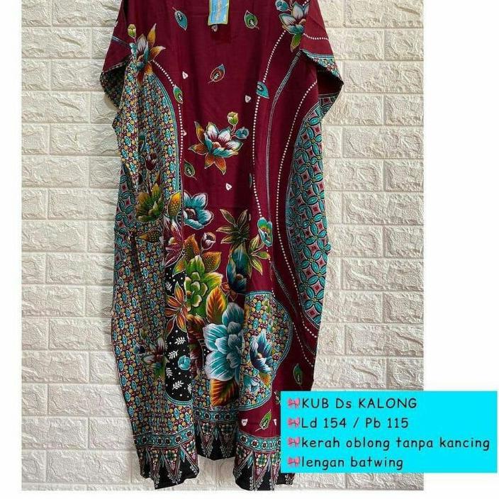 Daster Kalong Jumbo kencana ungu Lebel Biru Ld.154 asli Batik kencana ungu Motif Terbaru kalelawar