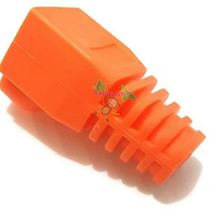 Plug boot rj45 pelindung kabel lan karet rubber silicon orange