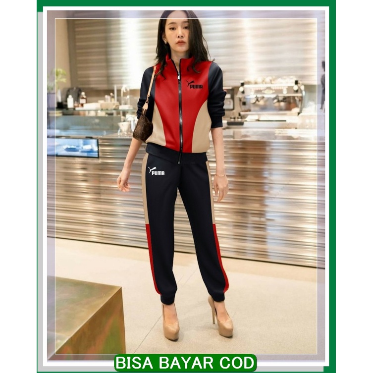 Setelan Baju Korea Wanita Light Cooked Suit 2021 Summer New Hong  MJ457 Set  Merah [Setelan Wanita