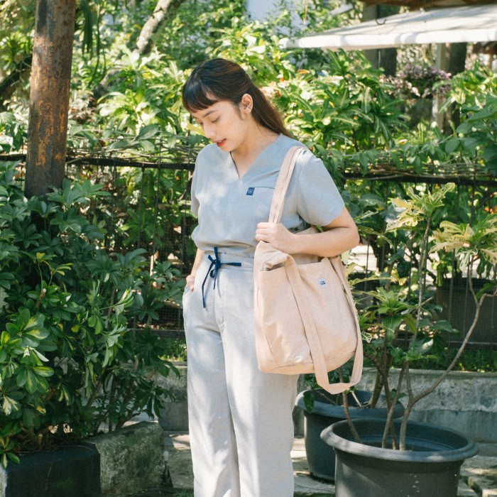 Baju Jaga V NECK SS - DUSTY MINT Scrubs Theatre Blues First Line Lengan Pendek