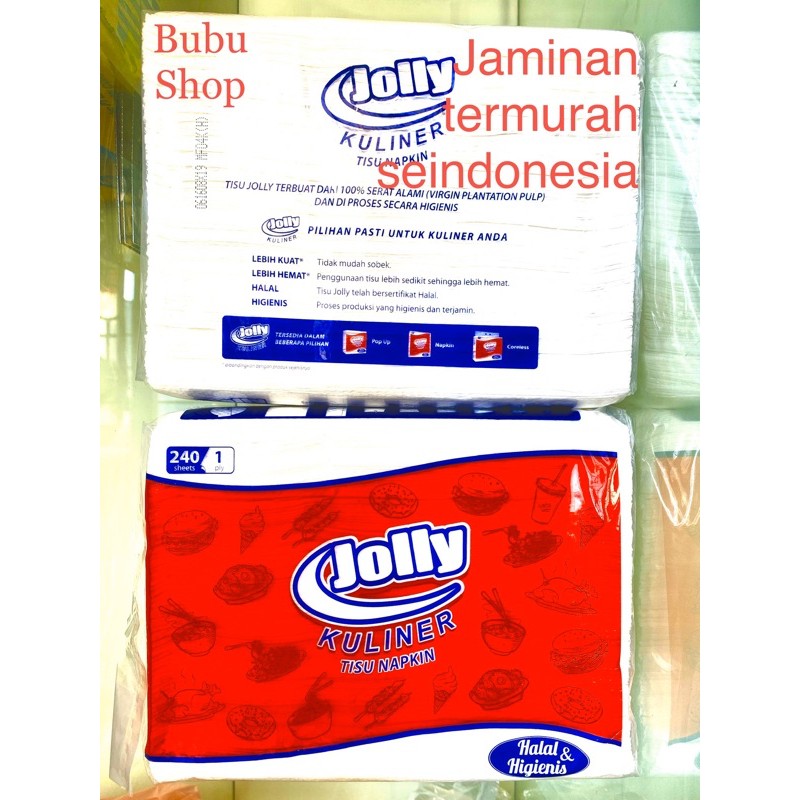 tissue jolly kuliner napkin isi 240 sheets 1ply