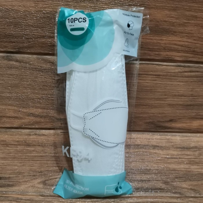 masker kf94 king mask 4ply isi 20 kn95 kn 95 korea - 10pcs putih