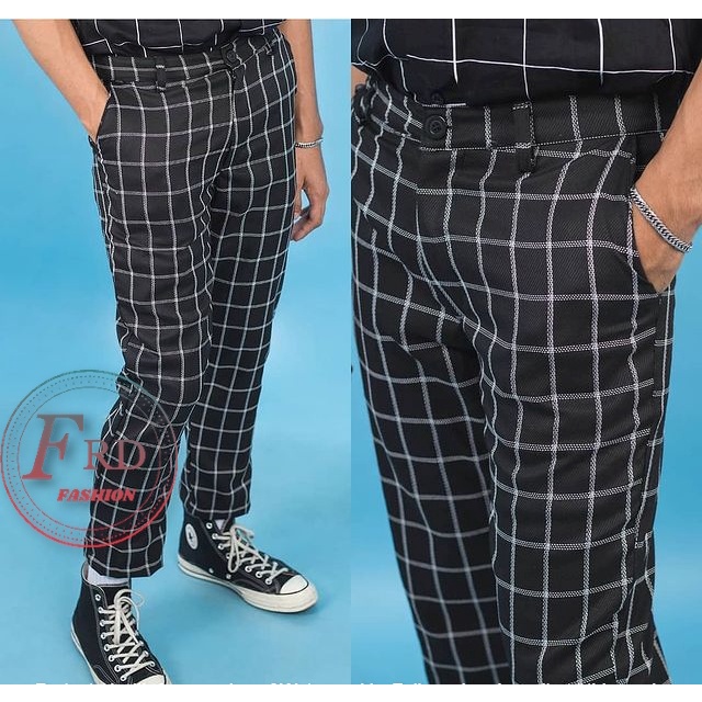 CELANA CHINO TARTAN PRIA ANKLE PANTS MOTIF KOTAK KOTAK WANITA PANJANG COWOK SALUR MODEL SLIMFIT KUALITAS PREMIUM DISTRO CASUAL