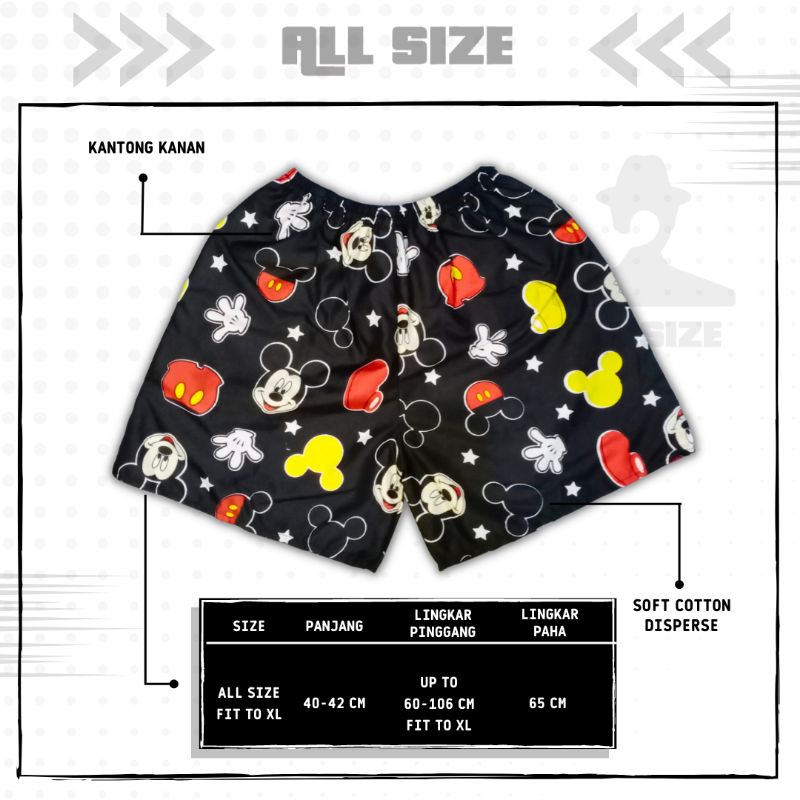 [ 45 MOTIF ] celana pendek boxer/kolor santai pria/wanita remaja/dewasa motif kotak/keramik hitam putih biru-M-19