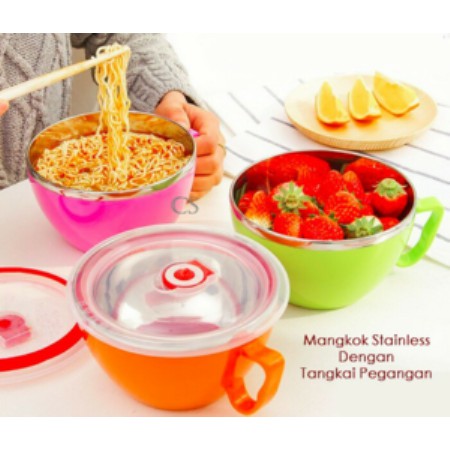 airtight bowl korea with handle / mangkok kedap udara stainless steel