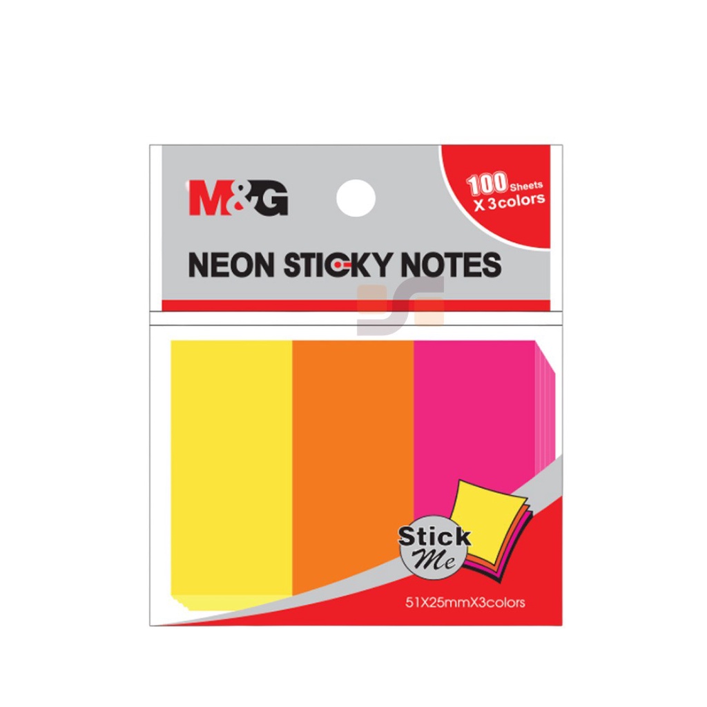 

Neon Sticky Notes 300 Lembar Merek M&G 70Gsm Lengket Warna Lucu Import