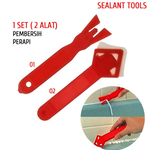 Perapi Lem Silikon 2in1 Alat Rapi Merapikan Silicon Glue Chaulk Removal Tool Scraper Pembersih Sealer 2 in 1