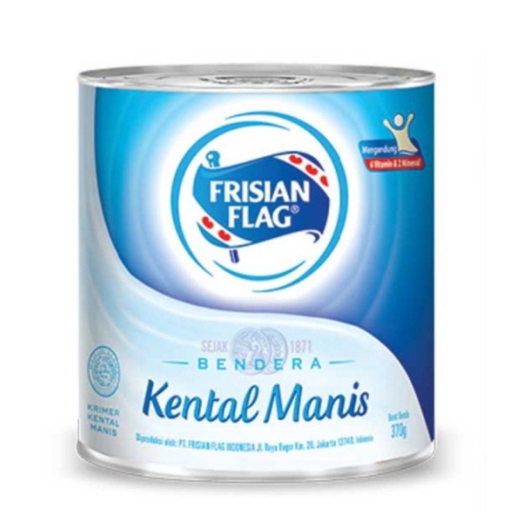 Susu Frisian Flag Bendera Kental Manis Kaleng 370gr / 370 gram