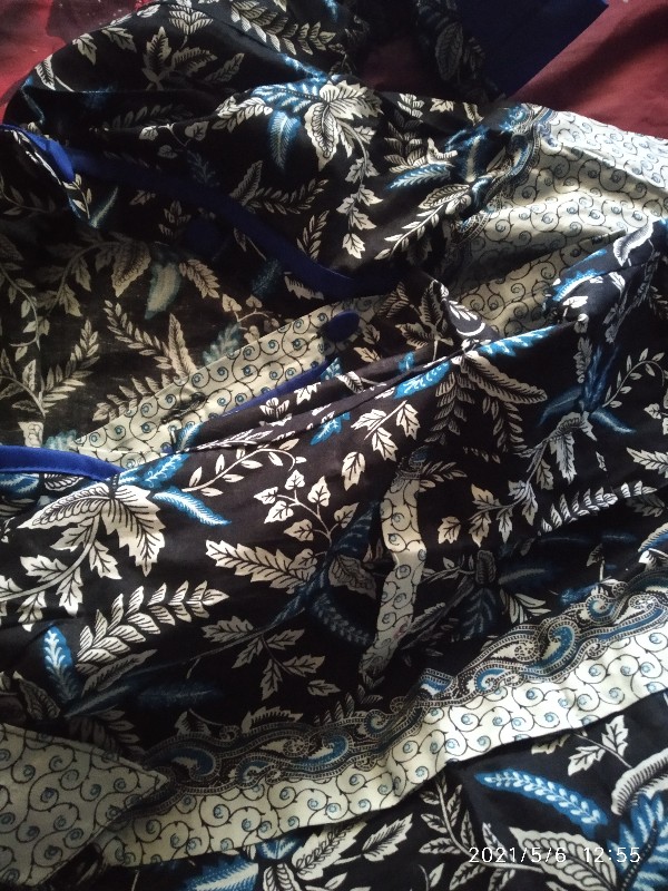 Sarimbit Gamis Couple Longdress Pesta Couple 065 Maura Couple - Sania Ruffle Batik Couple Ori Ndoro