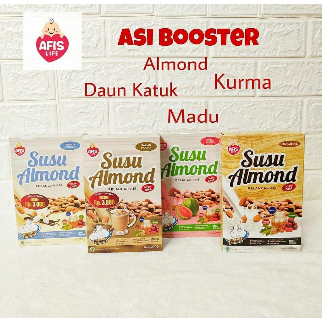 AFIS LIFE Susu Almond Booster ASI PELANCAR ASI 200gr SUSU UNTUK BUSUI MELANCARKAN ASI kacang almond