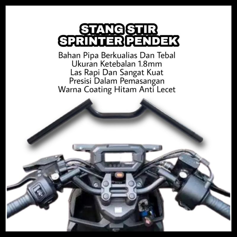 Stang Setang Stir Setir Fatbar Sprinter Pendek Beat Street Vixion Megapro Cb150r Racing Hitam Murah