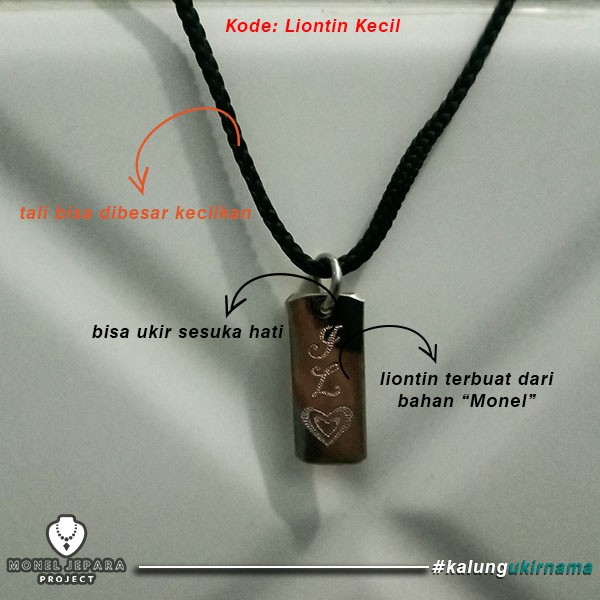 Kalung Monel Ukir Nama (Besar dan Kecil)