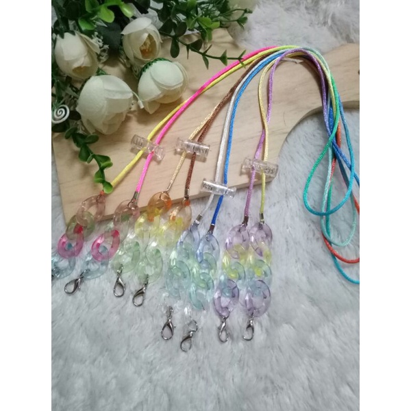 kalung masker rantai bening