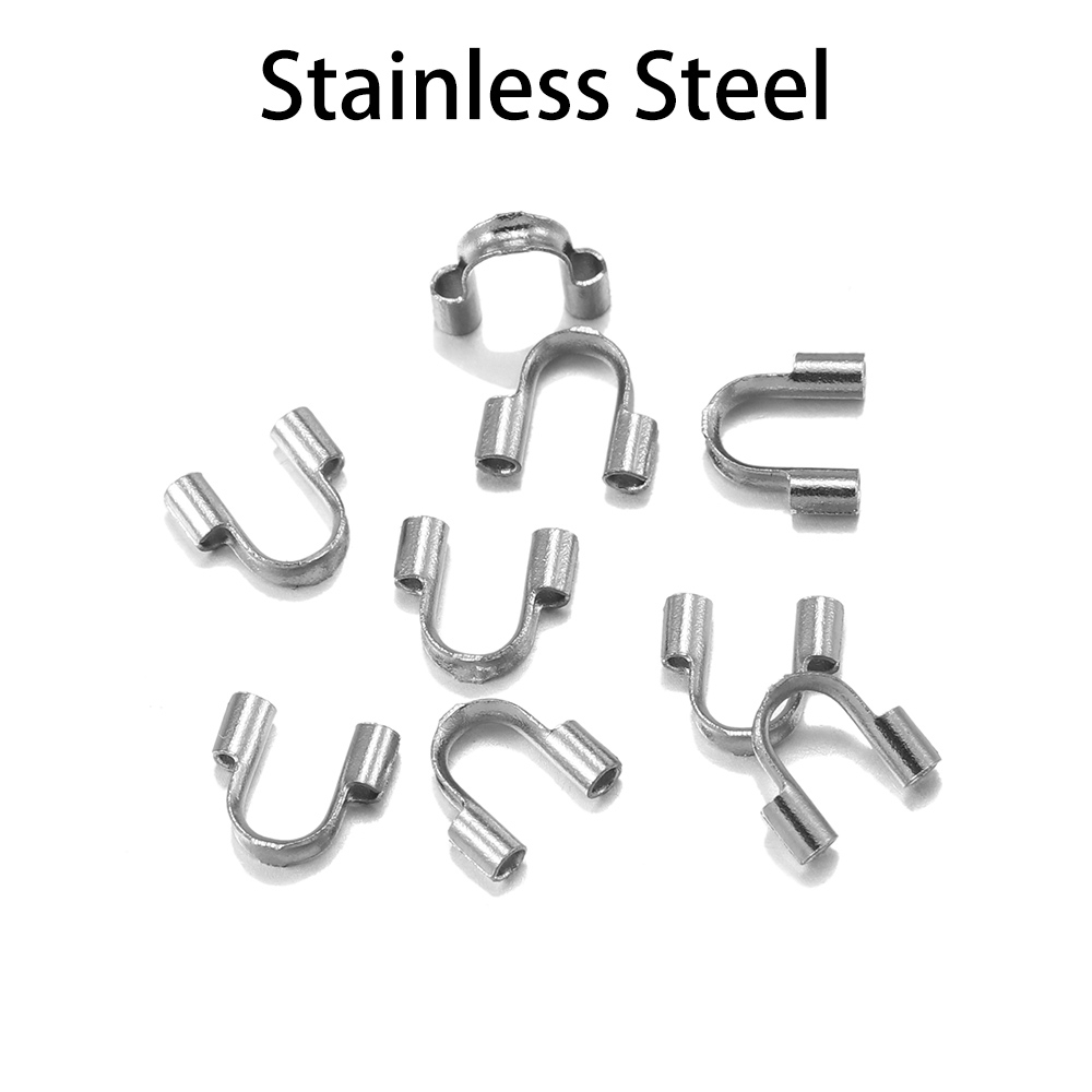 30 Pcs Pelindung Kawat Bahan Stainless Steel Bentuk U Untuk Membuat Perhiasan