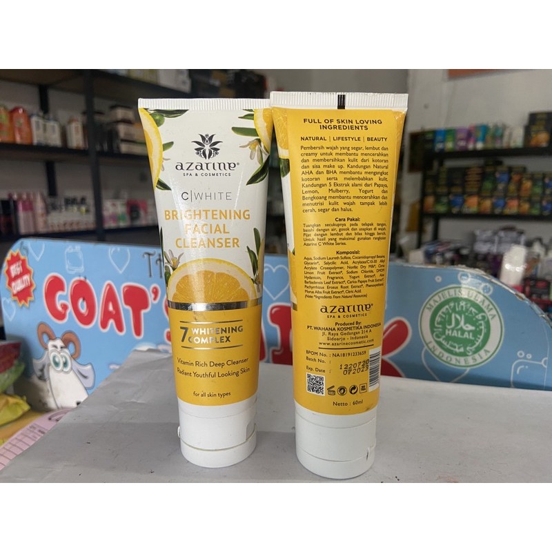 ua,ox  - AZARINE FACIAL FOAM C-WHITE - BRIGHTENING GLOW FACIAL CLEANSER 60 ML - SABUN WAJAH C GLOW