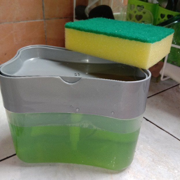 Dispenser Sabun Cuci Piring Tempat Sabun Wastafel Cuci Piring Plus Sponge