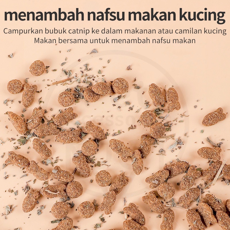 Catnip Snack Kucing Pure Cat Mint Powder Cemilan Hewan Peliharaan Kucing Pelengkapan Mainan Hewan Peliharaan