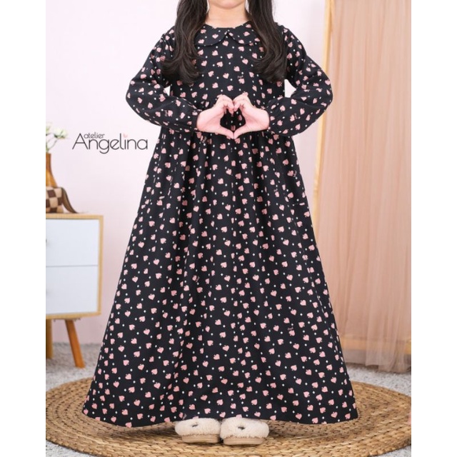 READY LITTLE SARAH BELLA ZAHRA Spades black pink 1 2 4 6 8 10 12 Atelier Angelina Angel gamis ANAK m