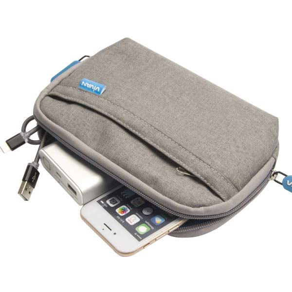 VIVAN VBG-S01 PORTABLE SOFT GREY CASE FOR DIGITAL GADGET ORIGINAL 100% MINI BAG POWERBANK ACTION CAM