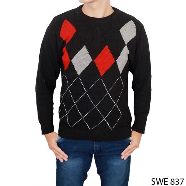 Sweater Laki-Laki Dewasa Rajut Hitam – SWE 837