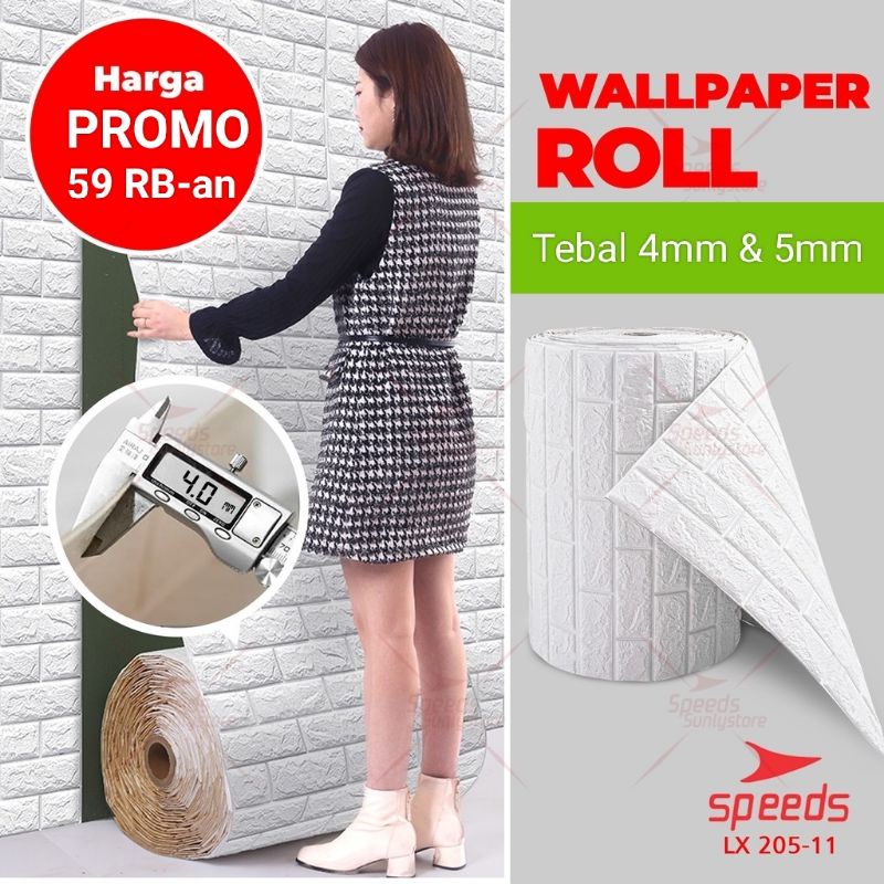 WALLPAPER DINDING 3D Roll memanjang bata dinding foam