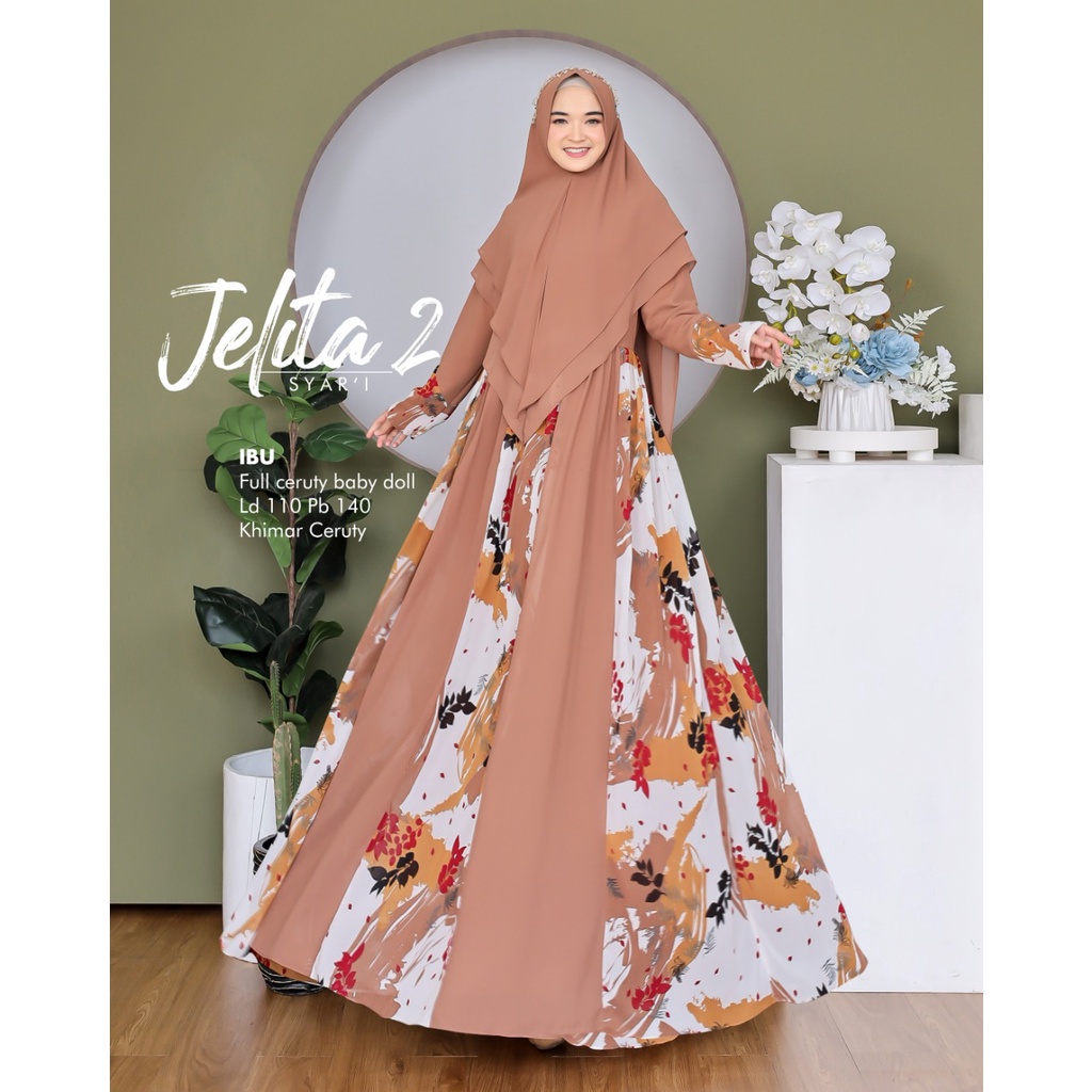 Zahira1808 Eleanor 6 Syari Ibu Busui Dress Hijab Muslimah Atasan Terlaris Gamis Syari Ori Best Seller-Jelita 2 Milo