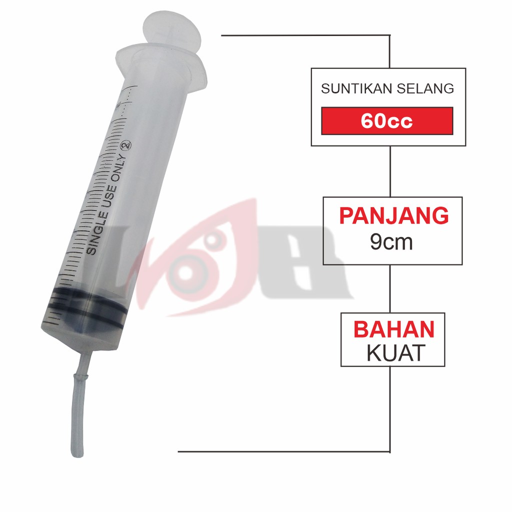 Suntikan Selang 60cc Baru Syringe Suntik Tinta Essence Warna Parfum 60 ml