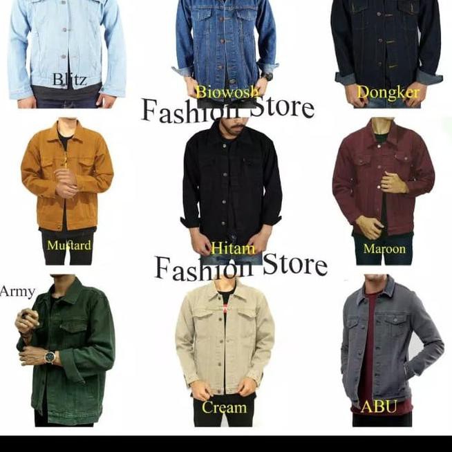 73H2 Jaket Jeans Pria Original Jaket Levis Cowok Kekinian Terbaru Terlaris Ig3E